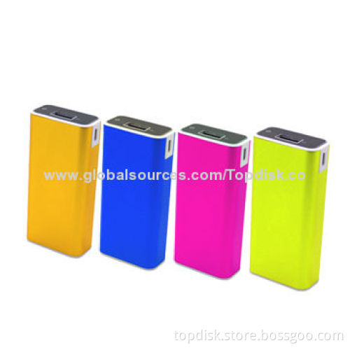 Alloy Power Bank with 5200mAh Capacity in different color for iphone and samsung